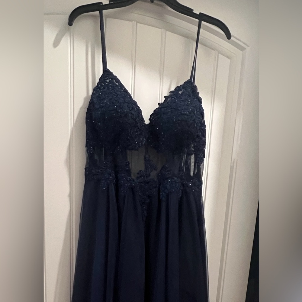 Windsor Blue Sleeveless Maxi Gown for Weddings